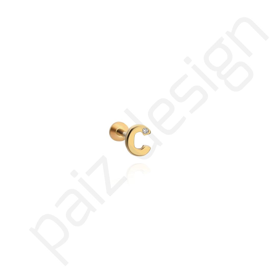 Paiz14 K Altın Pırlanta Piercing