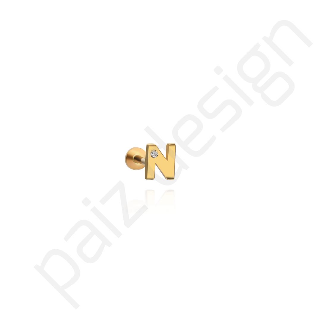 Paiz14 K Altın Pırlanta Piercing