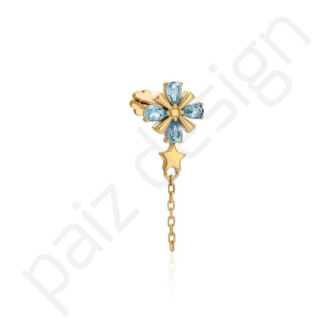 Paiz14 K Altın Pırlanta Piercing