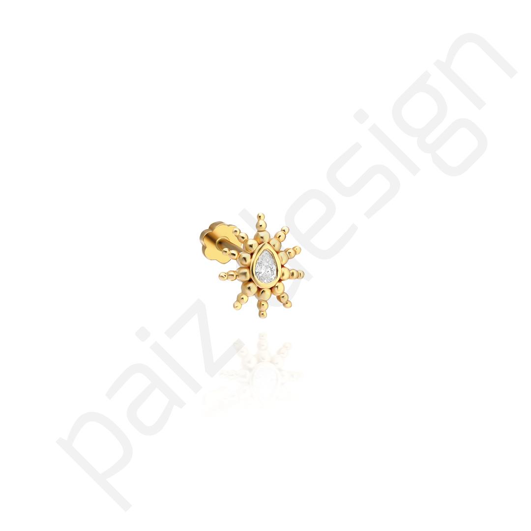 Paiz14 K Altın Pırlanta Piercing