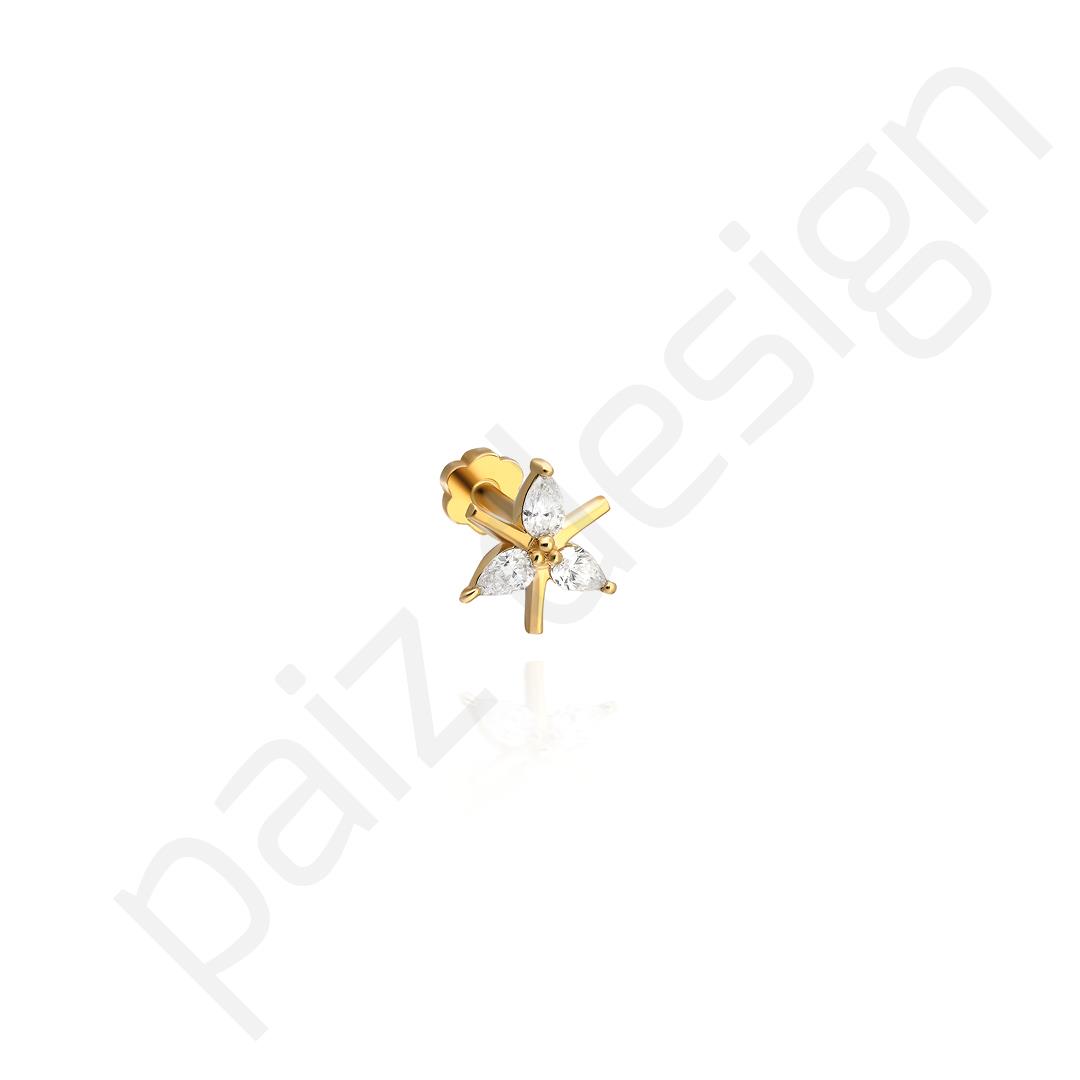 Paiz14 K Altın Pırlanta  Piercing