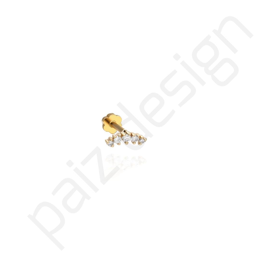 Paiz14 K Altın Pırlanta Piercing