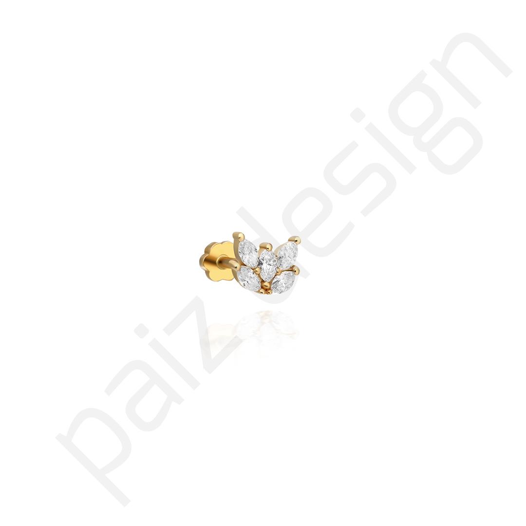 Paiz14 K Altın Pırlanta  Piercing
