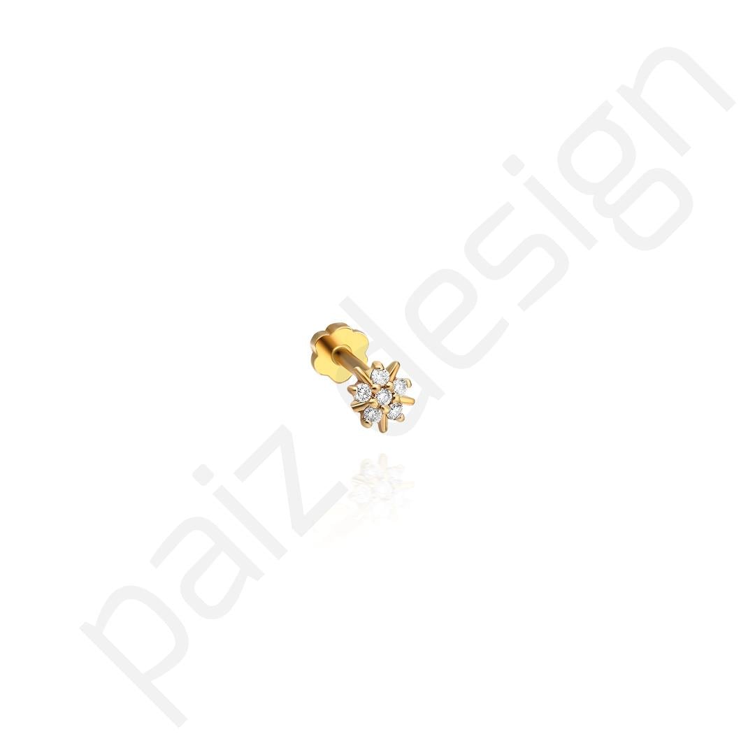 Paiz14 K Altın Pırlanta  Piercing
