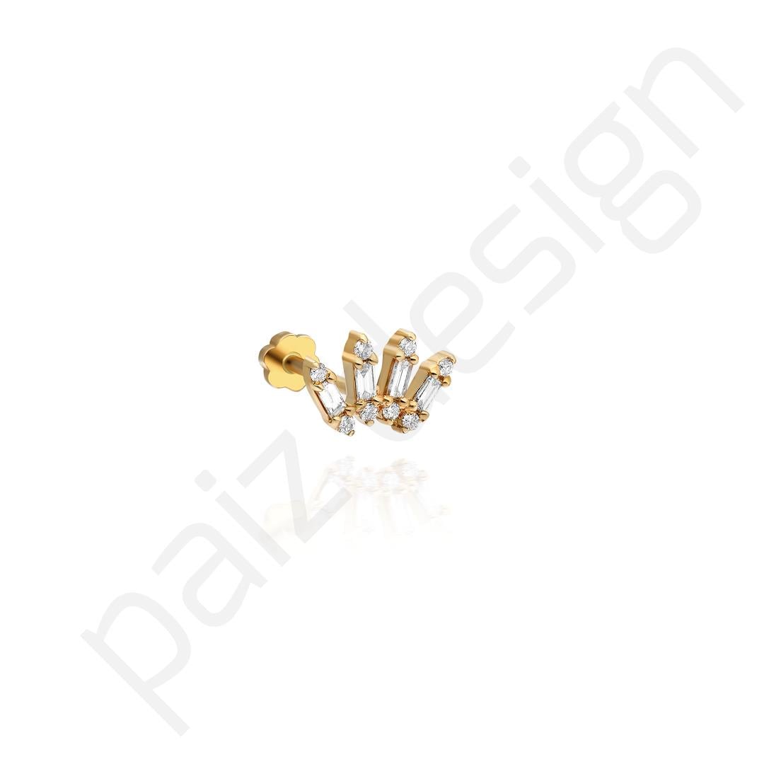 Paiz14 K Altın Pırlanta  Piercing