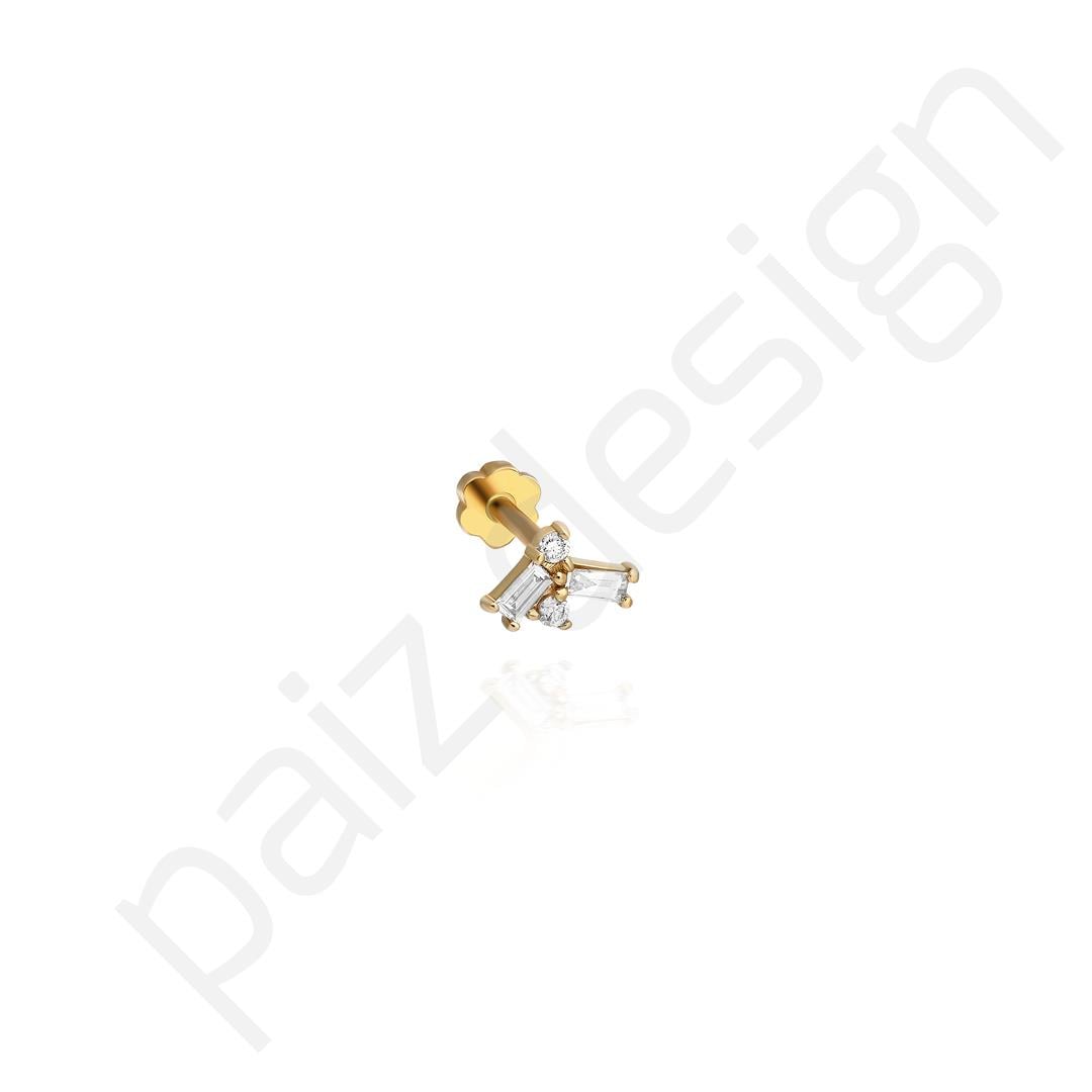 Paiz14 K Altın PırlantaPiercing
