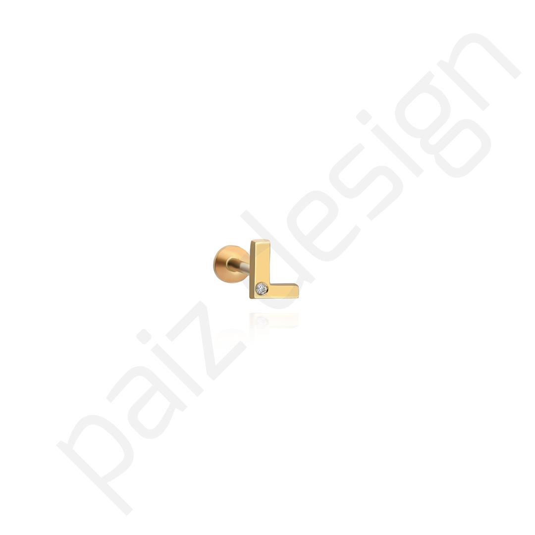 Paiz14K Altın Pırlanta Piercing