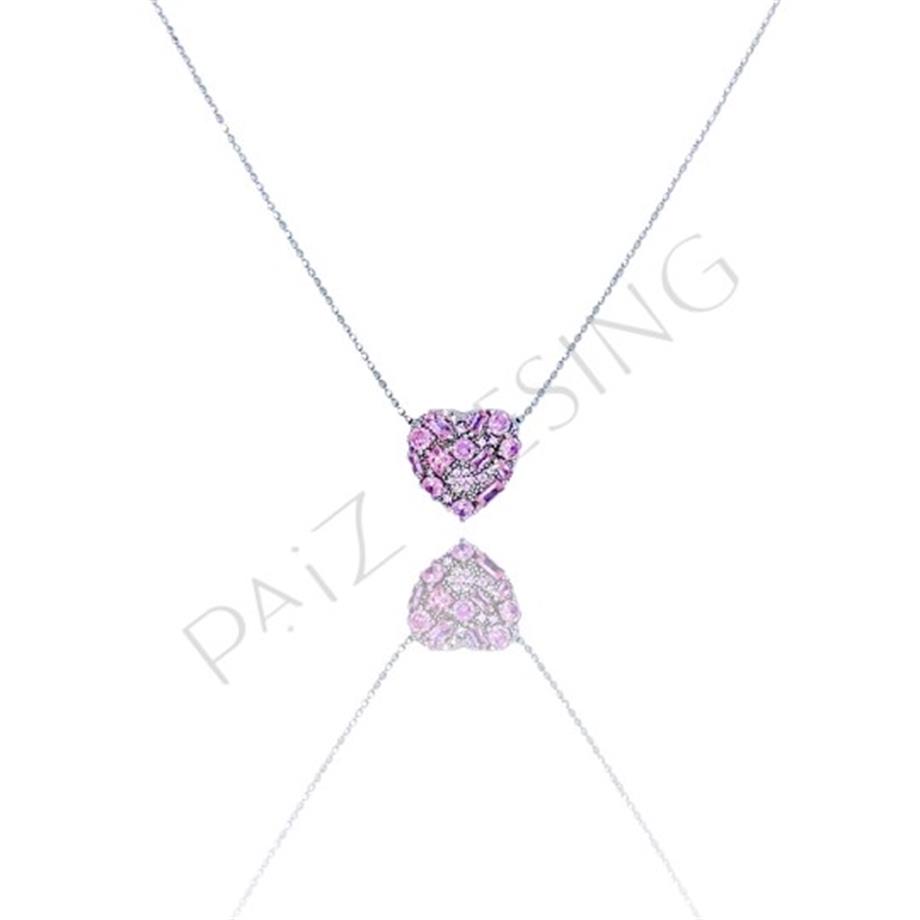 PaizAçık Pembe Taşlı Kolye