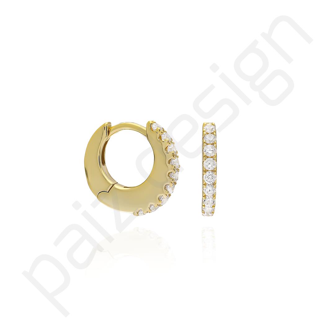 PaizGold Küçük Taşlı Halka Küpe 