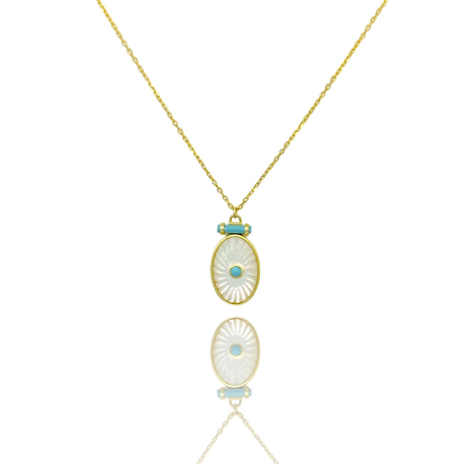 PaizGold Oval Sedef Kolye 