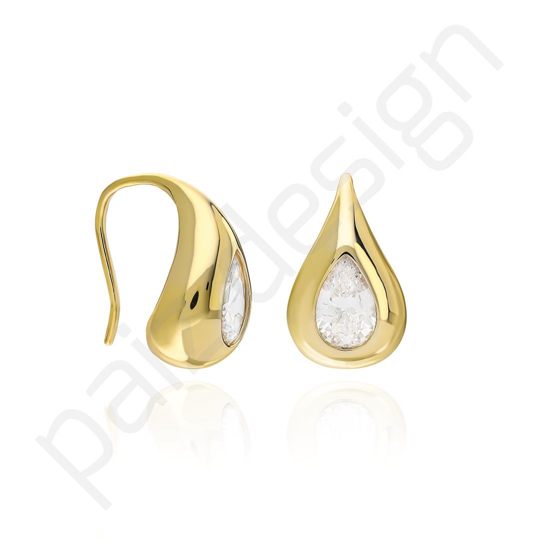 PaizGold Taşlı Damla Küpe 