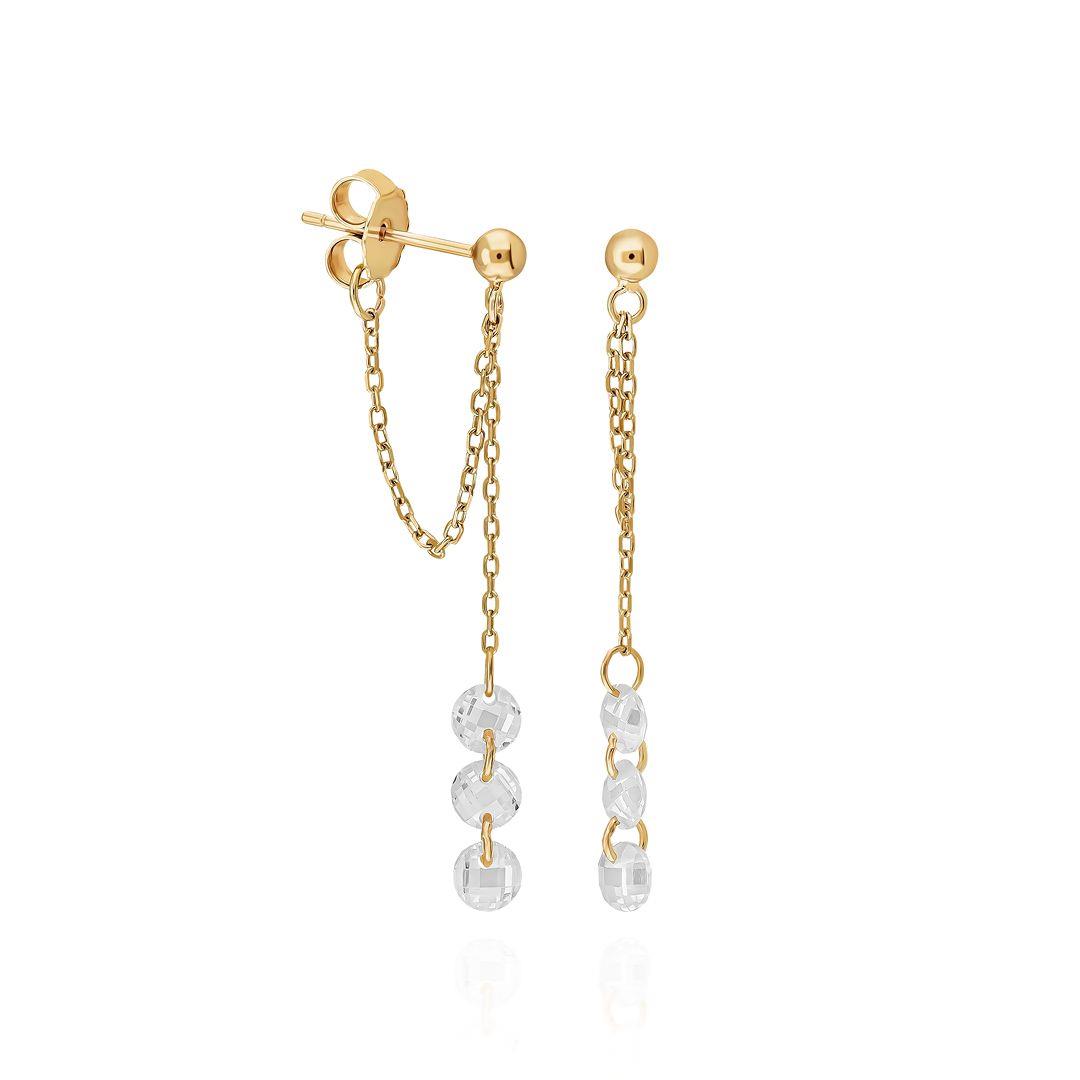 PaizGold Zincirli Taşlı Küpe 