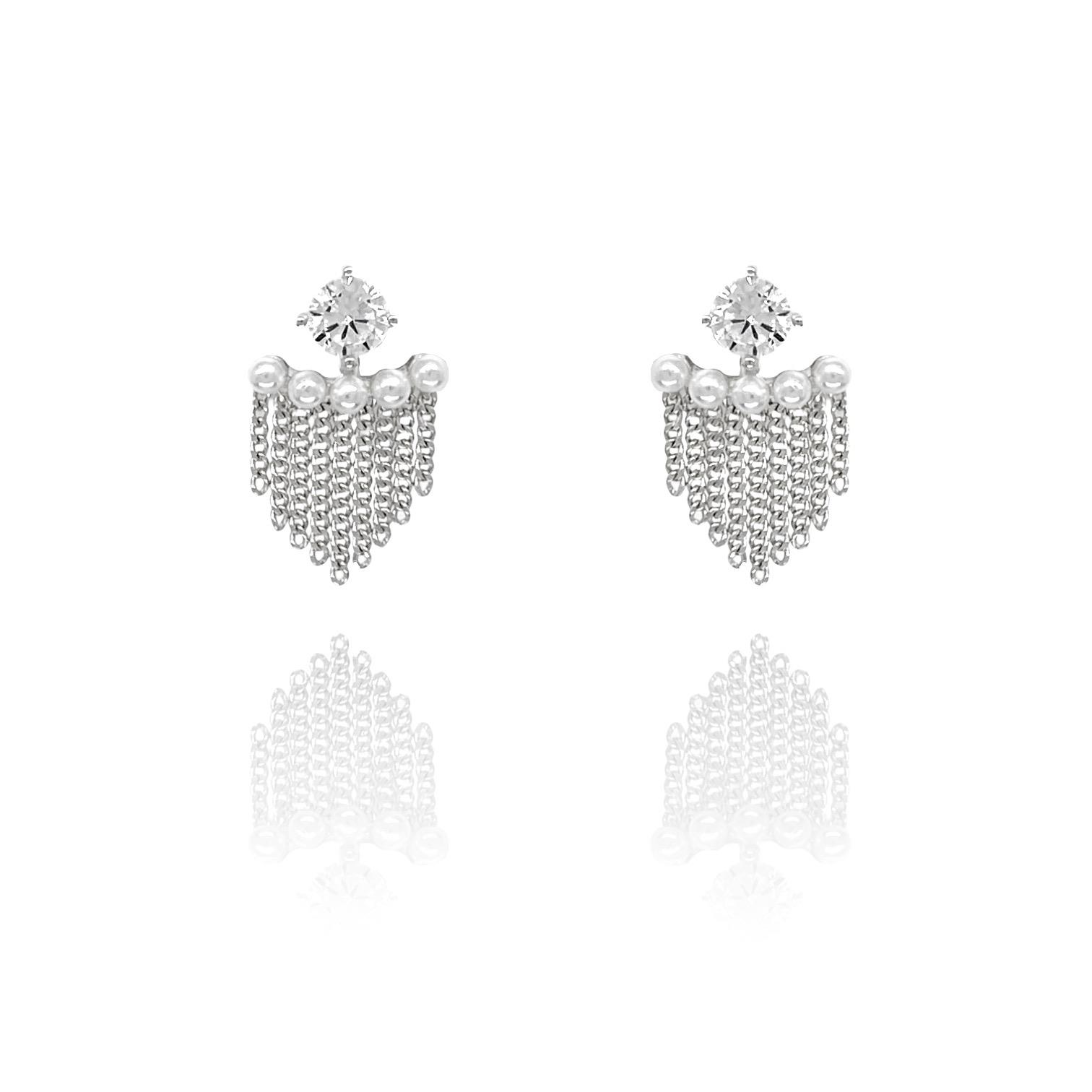 Paizİncili Taşlı Silver Küpe 