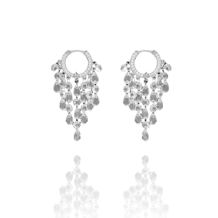 Paizİthal Çok Taşlı Silver Küpe 