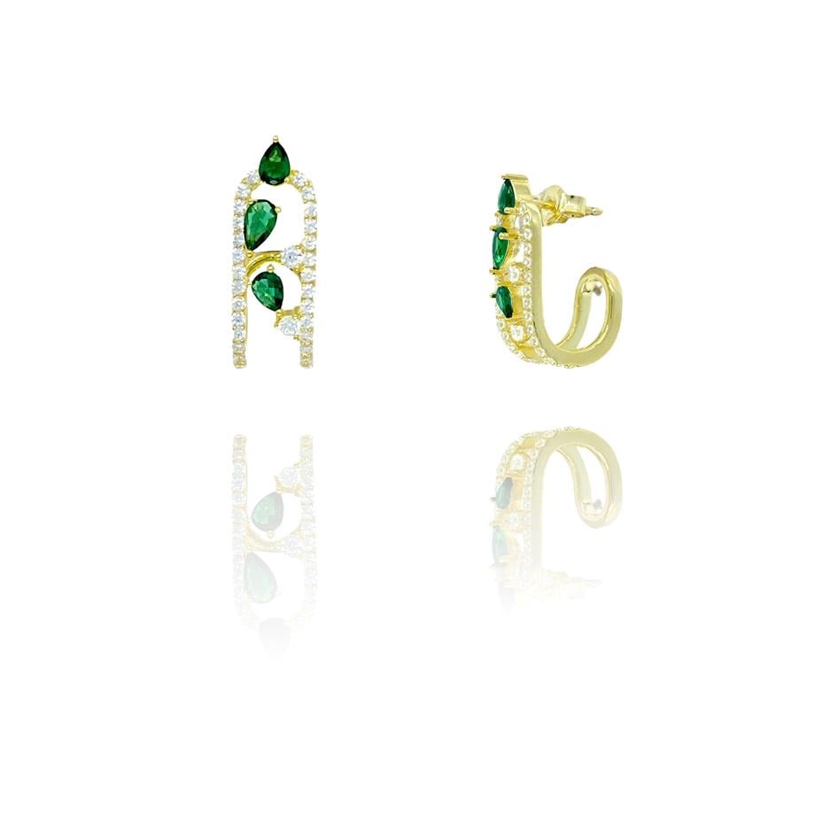 Paizİthal Damla Taşlı Gold Küpe 