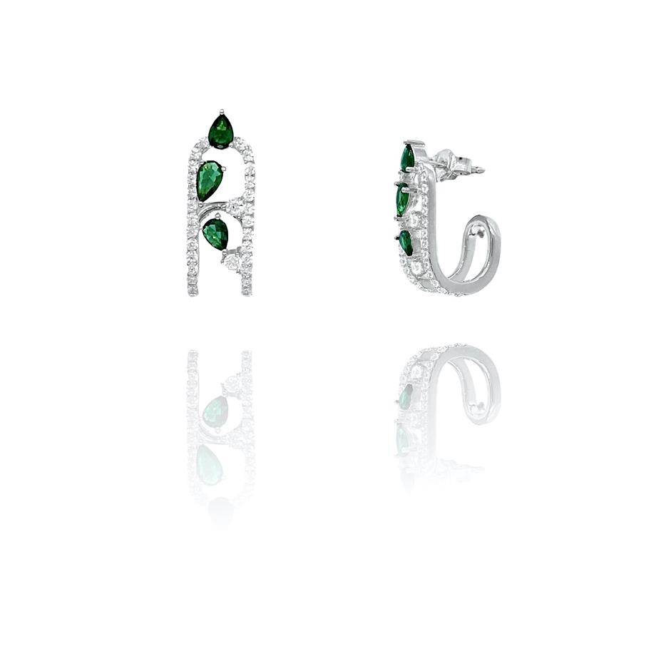 Paizİthal Damla Taşlı Silver Küpe 