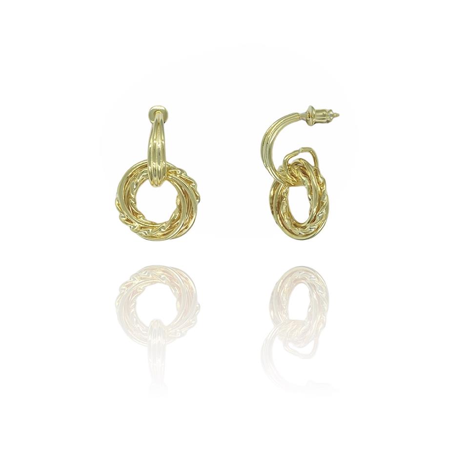 Paizİthal İkili Gold Halka Küpe 