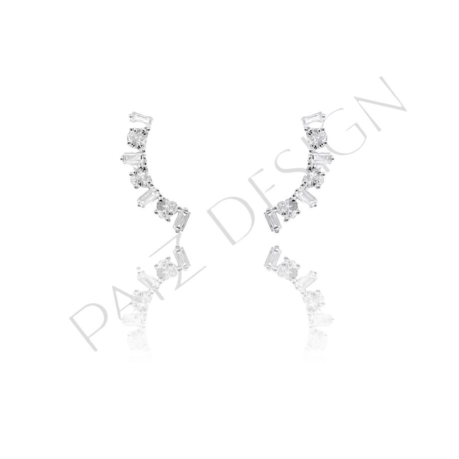 Paizİthal Silver Taşlı Ay Küpe 