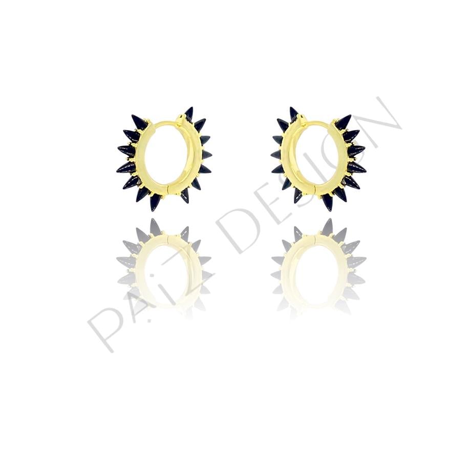 Paizİthal Siyah Gold Halka Küpe 