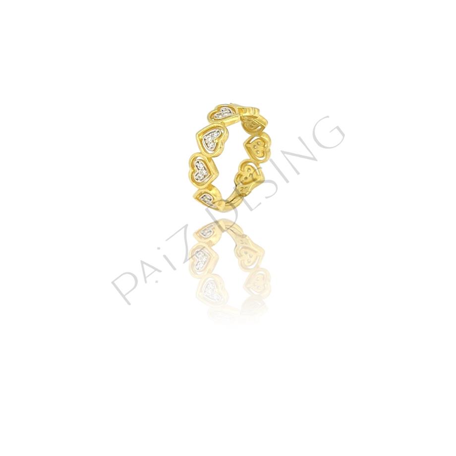 Paizİthal Taşlı Gold Yüzük