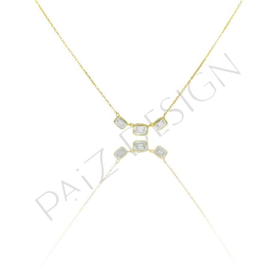 Paizİthal Üç Taşlı Kolye 