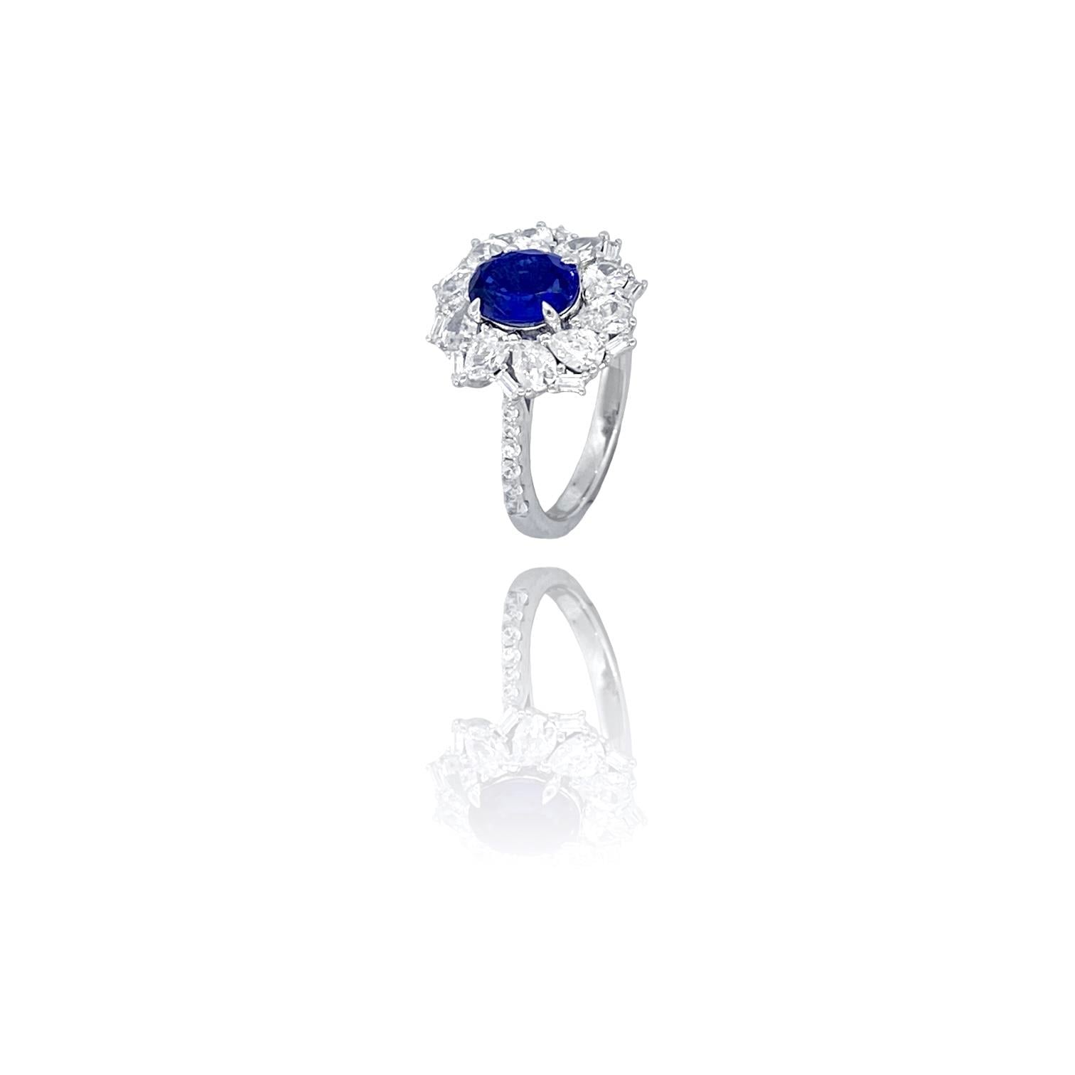 PaizLacivert Oval Taşlı Yüzük