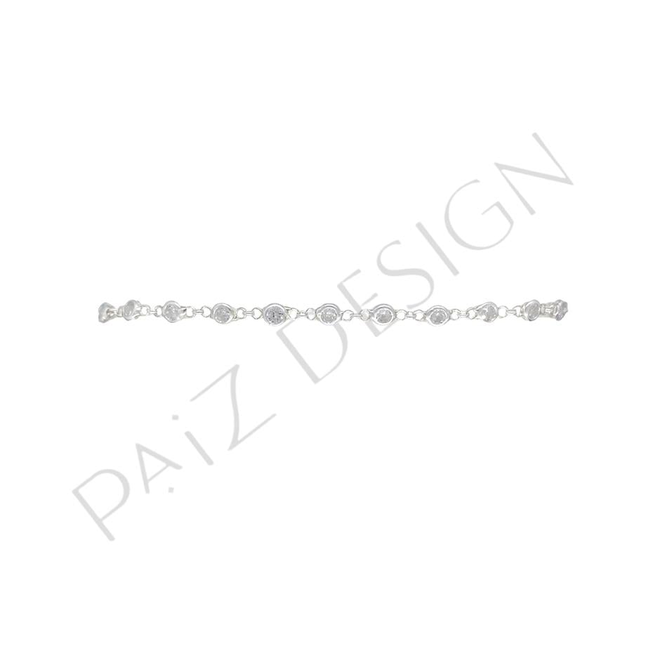 PaizOval Taşlı Gümüş Halhal