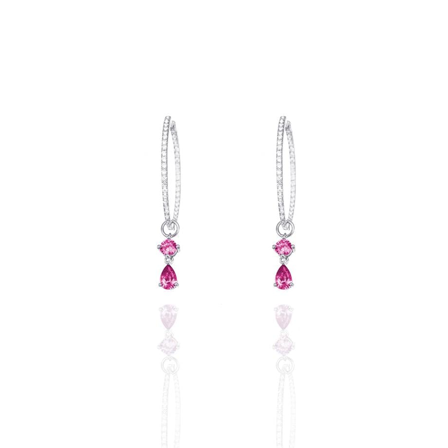 PaizPembe Taşlı Halka Küpe 