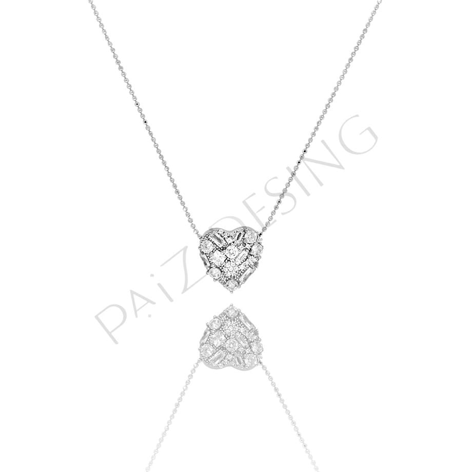 PaizSilver Beyaz Kalp Kolye 
