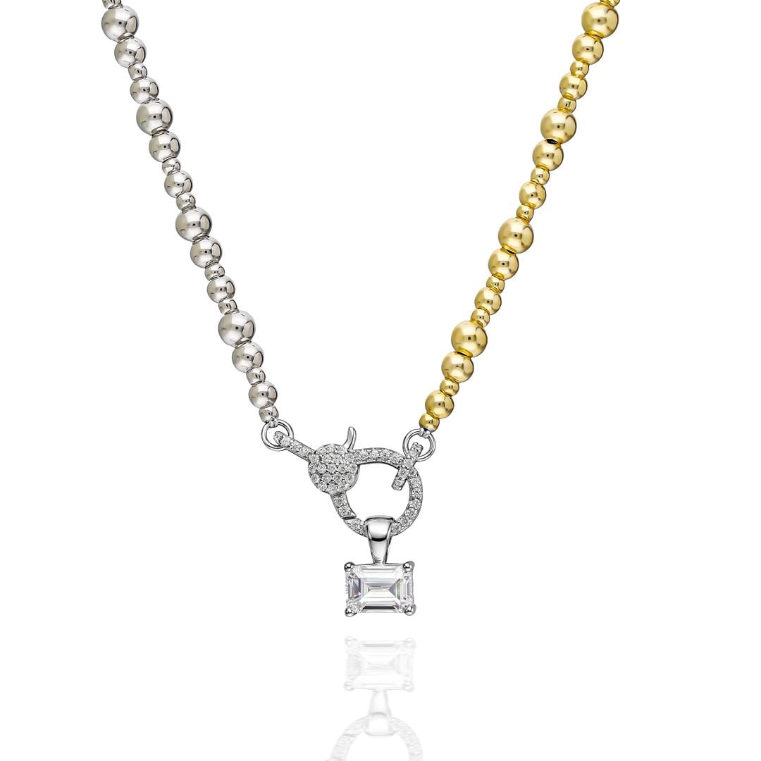 PaizSilver Gold Taşlı Kolye 