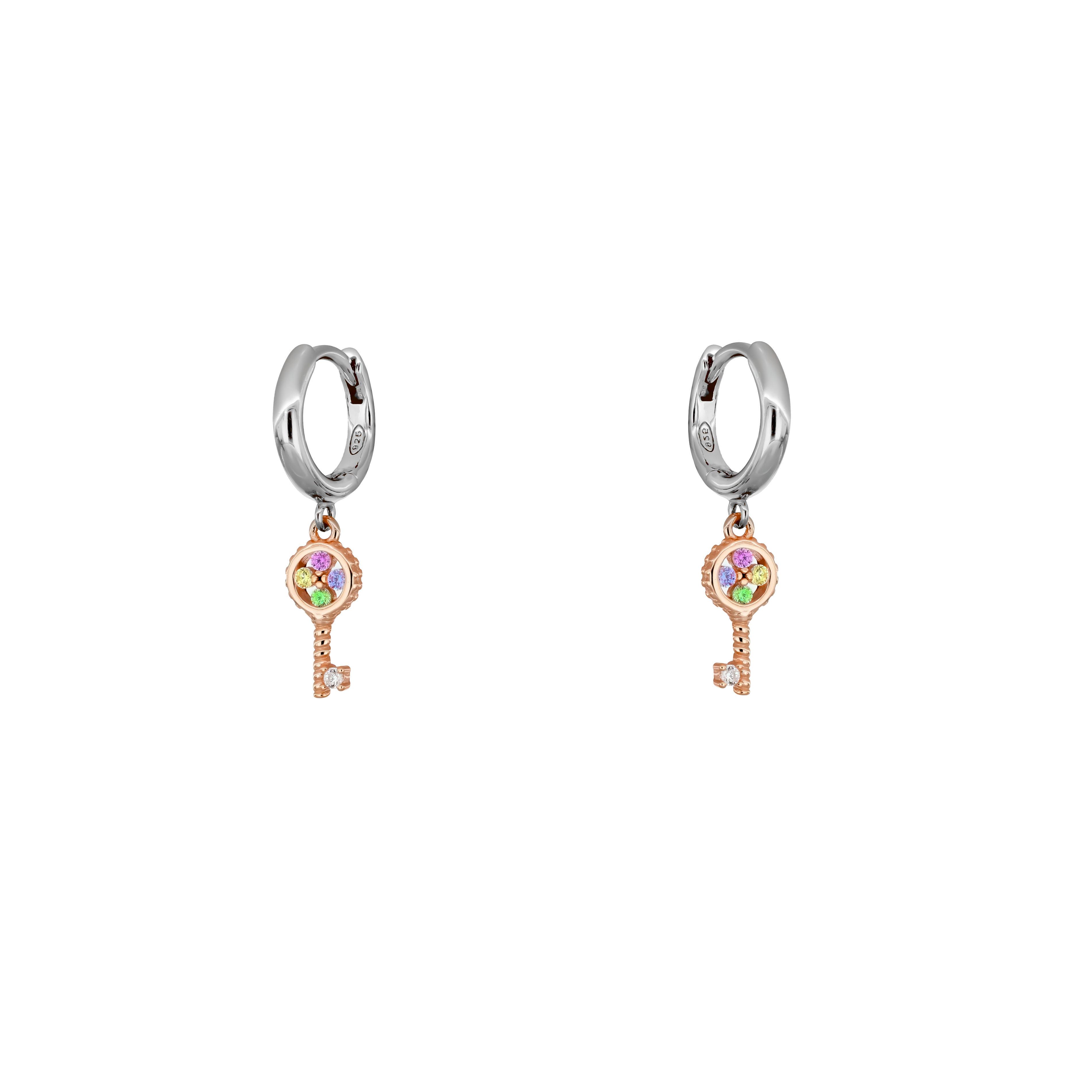 PaizSilver Rose Mini Anahtar Küpe 