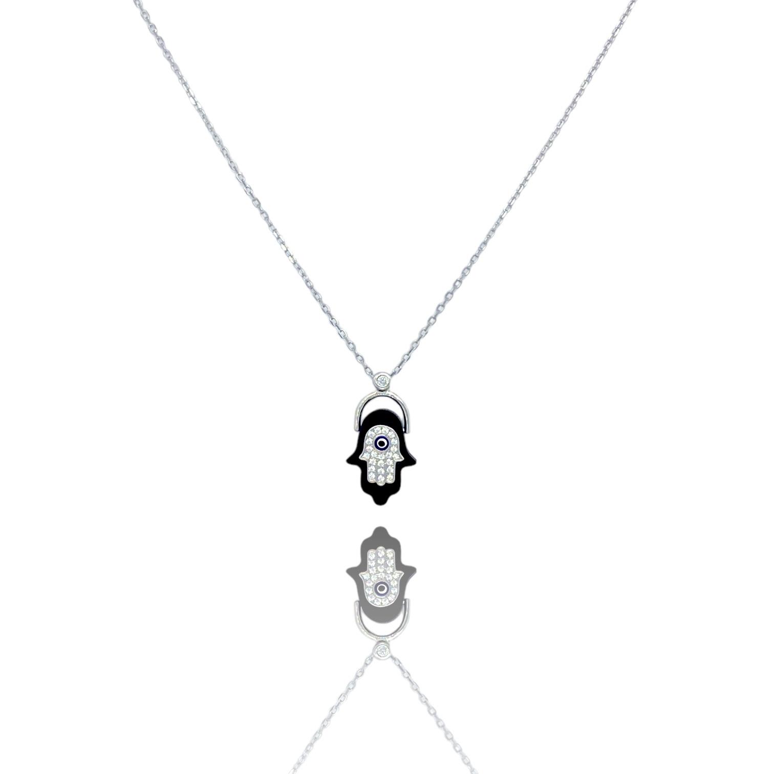 PaizSilver Siyah El Kolye 