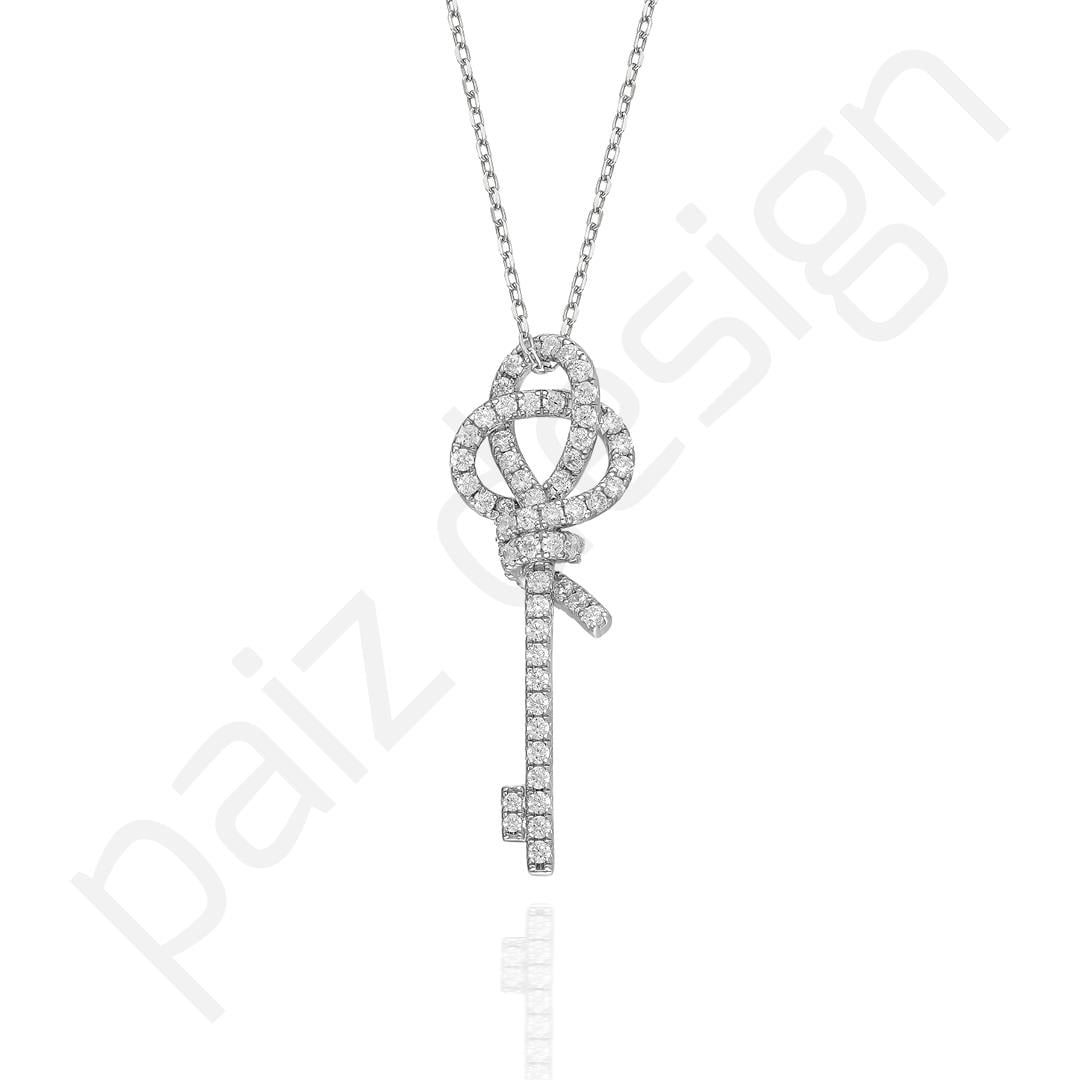 PaizSilver Taşlı Anahtar Kolye 