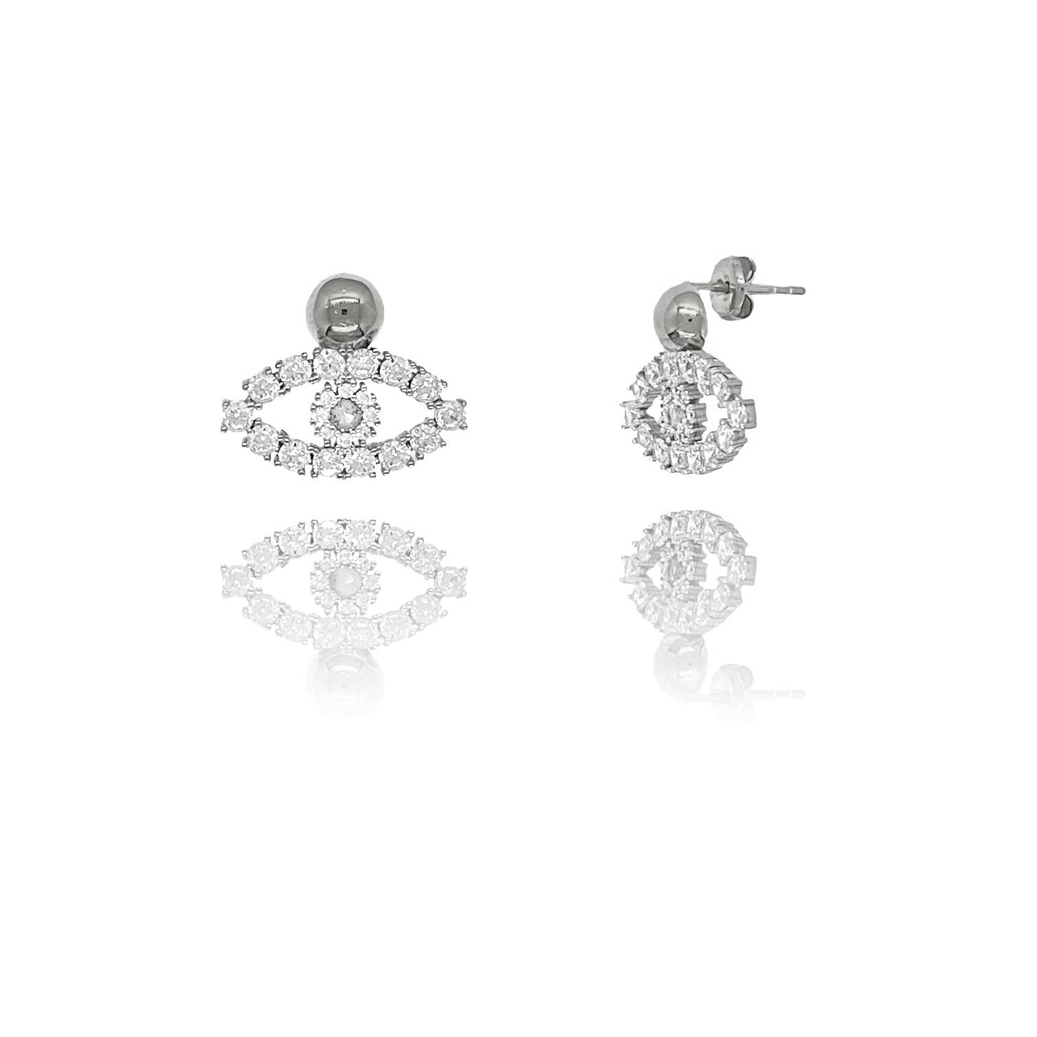 PaizSilver Taşlı Göz Küpe 