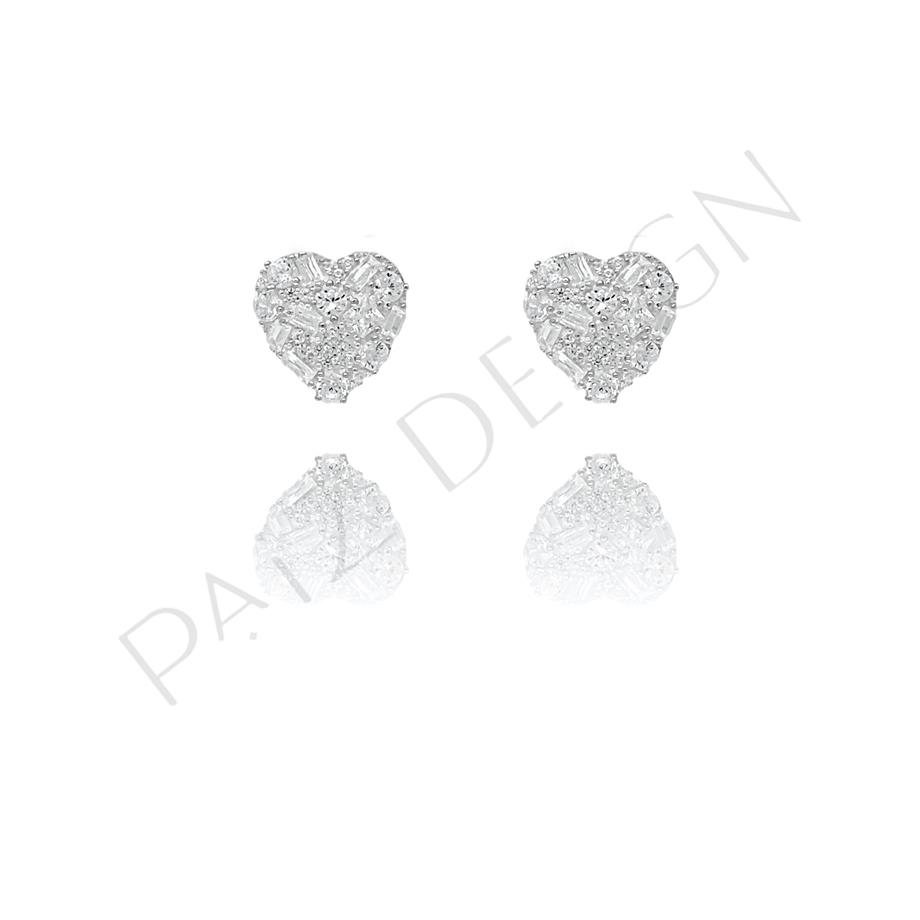 PaizSilver Taşlı Kalp Küpe 