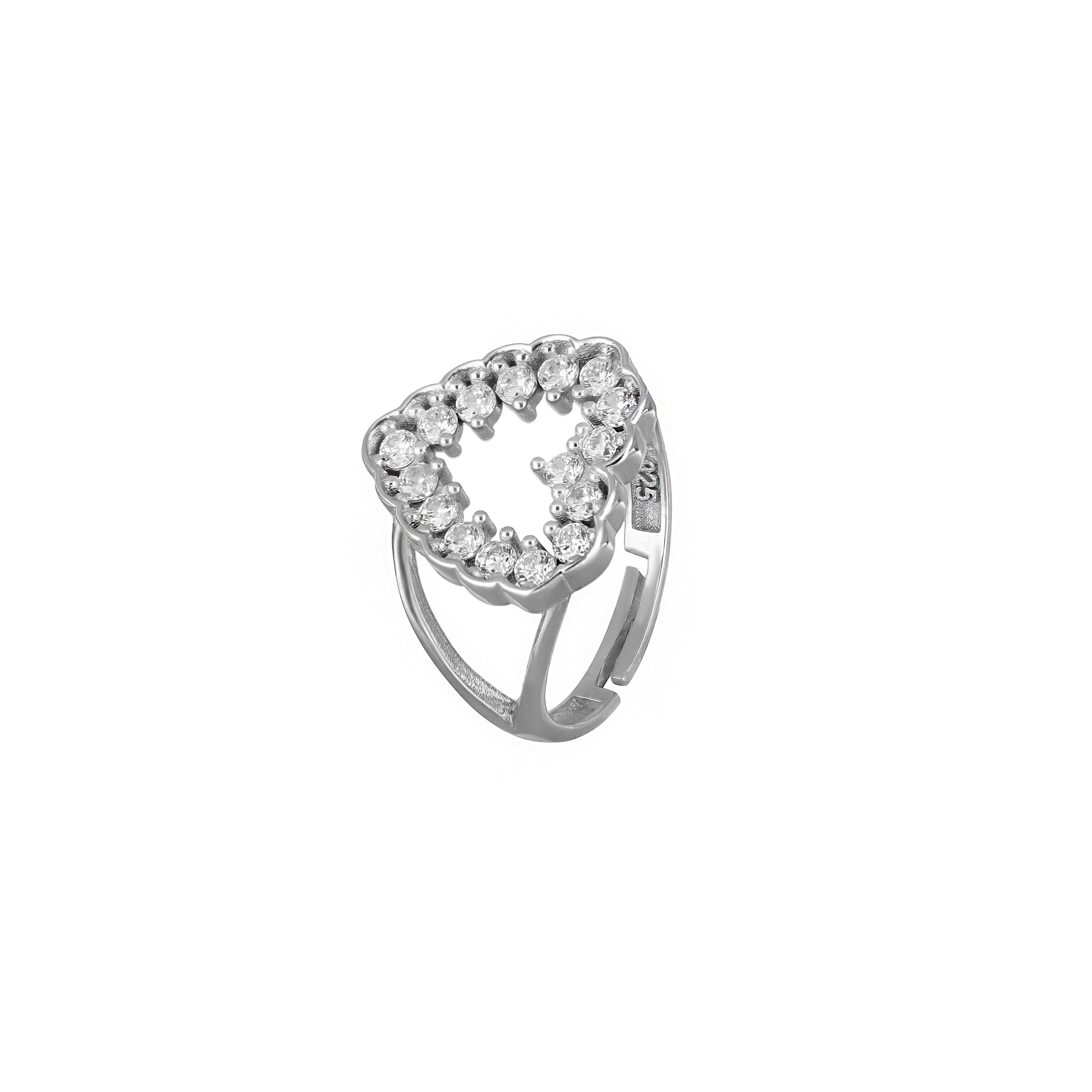 PaizSilver Taşlı Kalp Yüzük