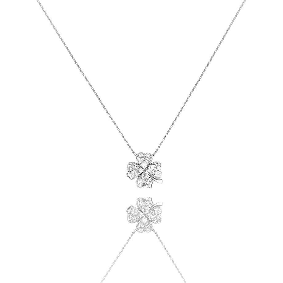 PaizSilver Taşlı Yonca kolye 