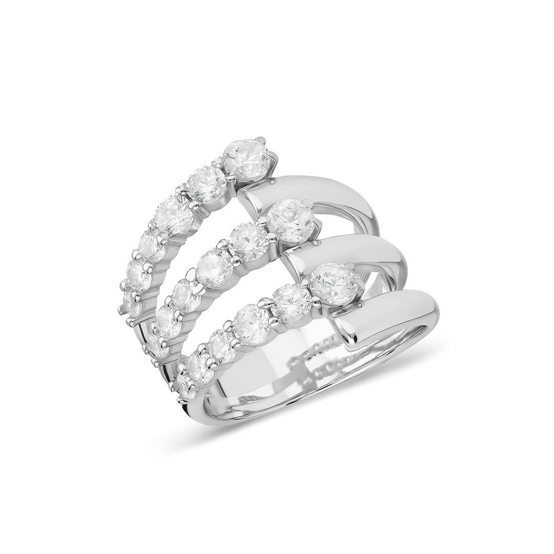 PaizSilver Üç Sıra Taşlı Yüzük 