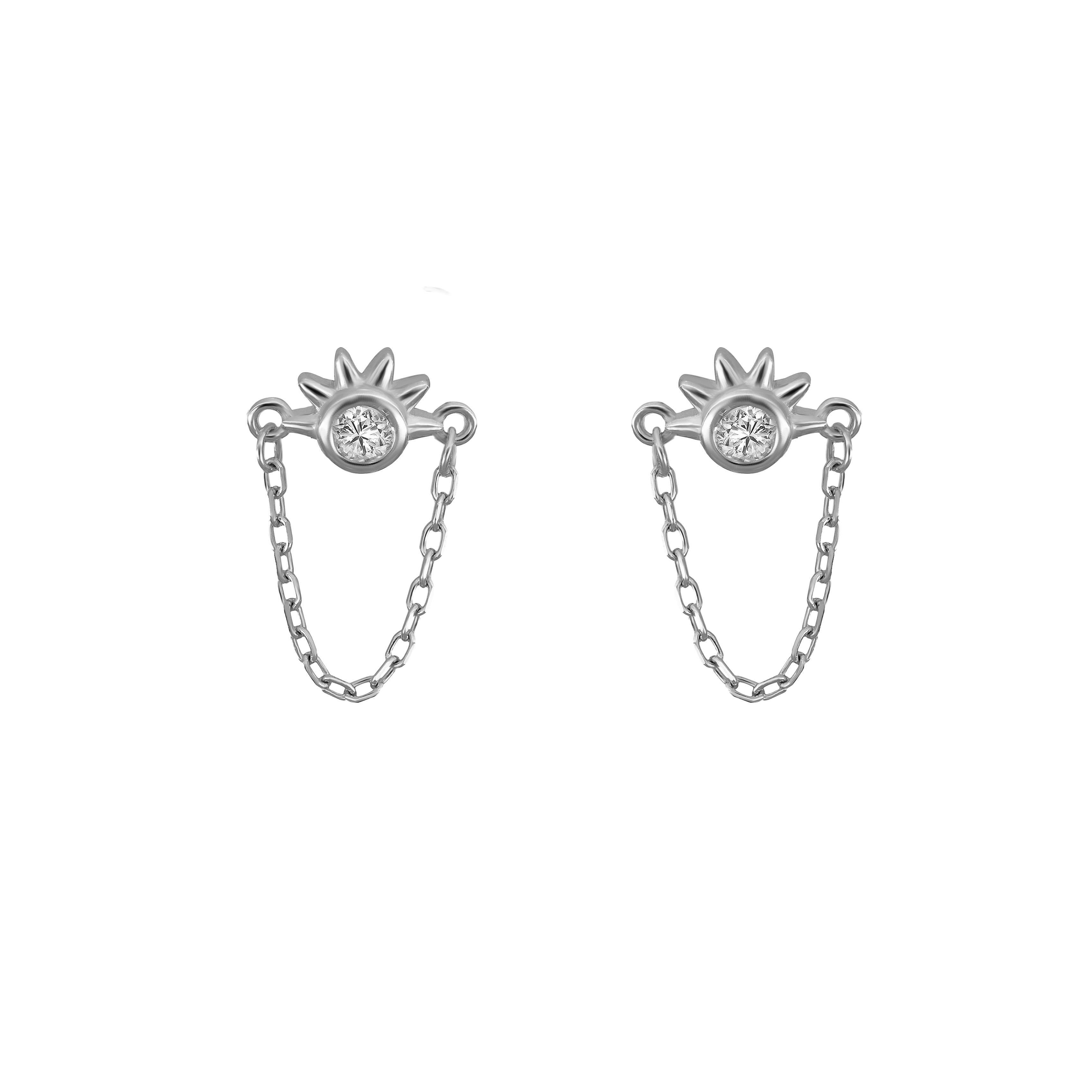 PaizSilver Zincirli Göz Küpe 