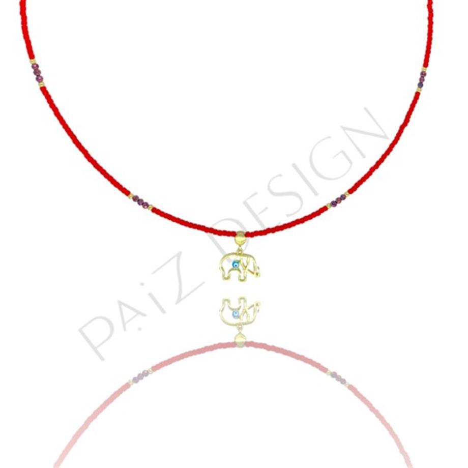 PaizTaşlı Boncuk Kolye 