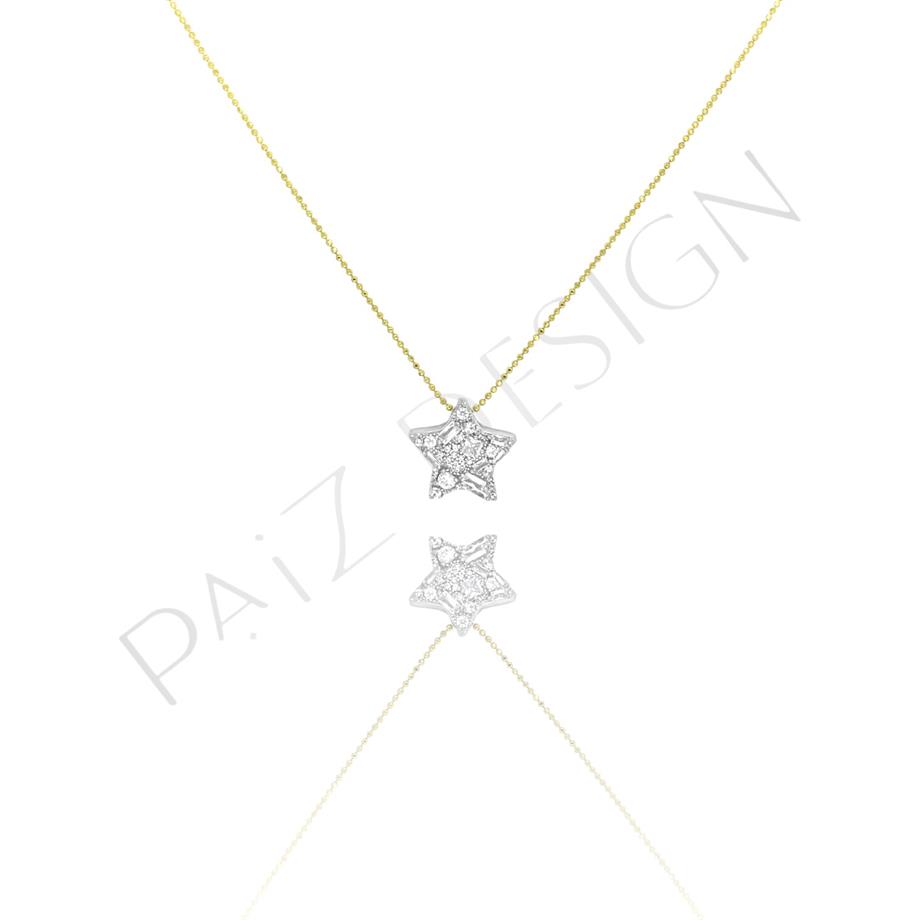 PaizTaşlı Yıldız Gold Kolye 