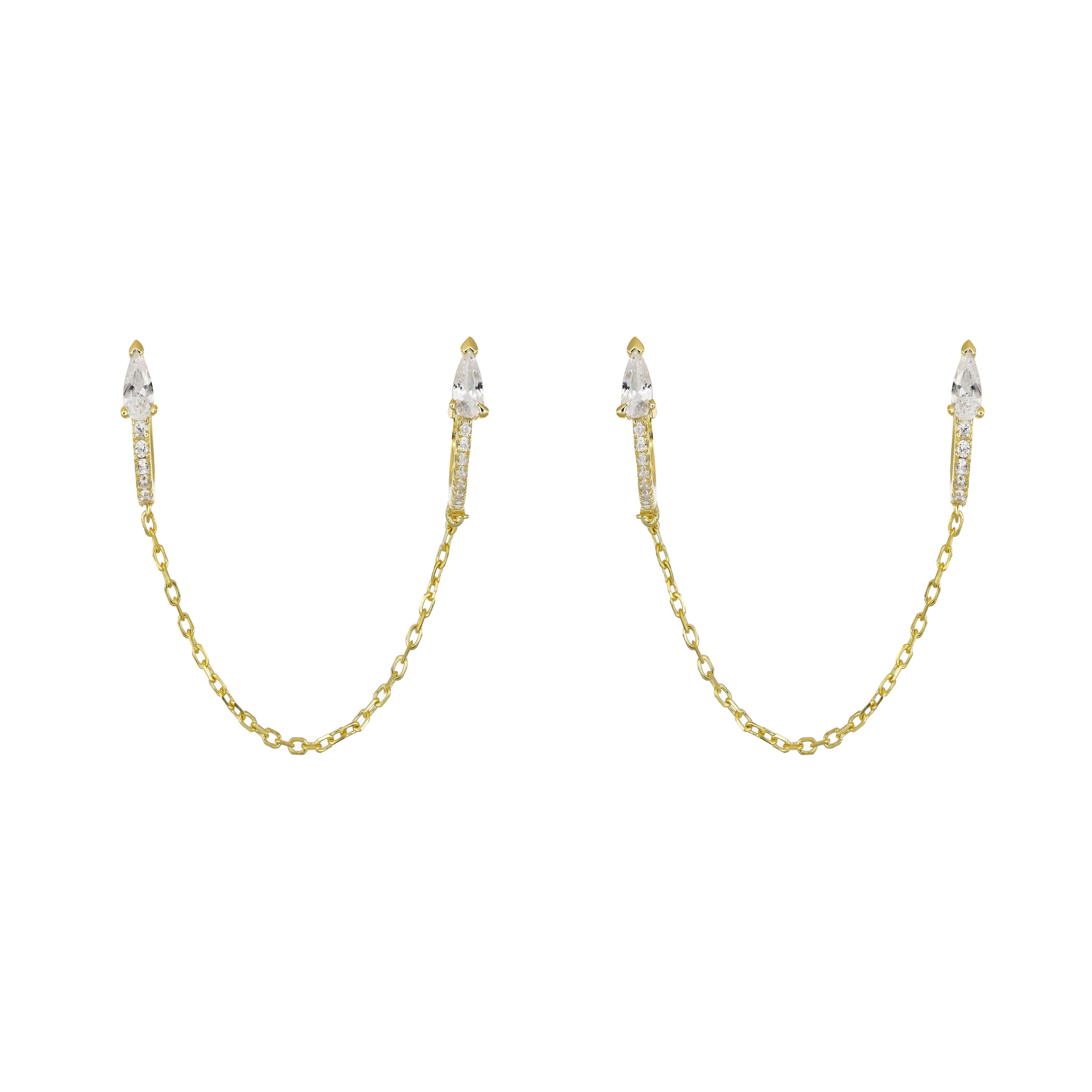 PaizZincirli Halka Ear Cuff Küpe 