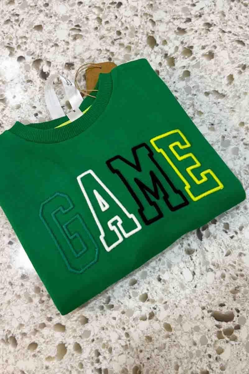 C1813 W.POİNT GAME NAKIŞLI YEŞİL SWEAT