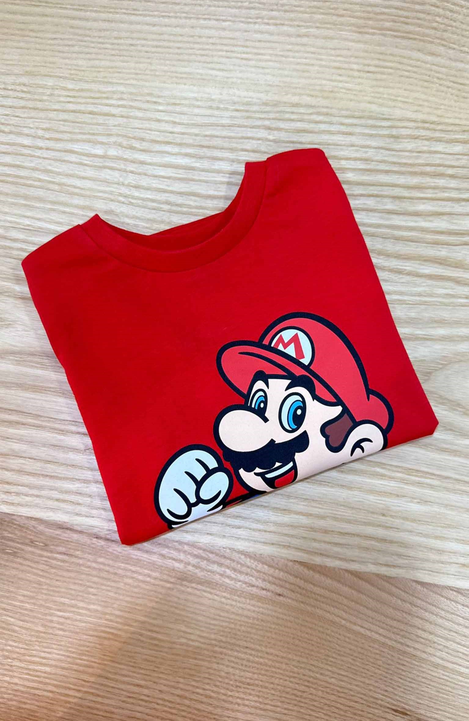 C2241 MARİO BASKILI KIRMIZI T-SHIRT