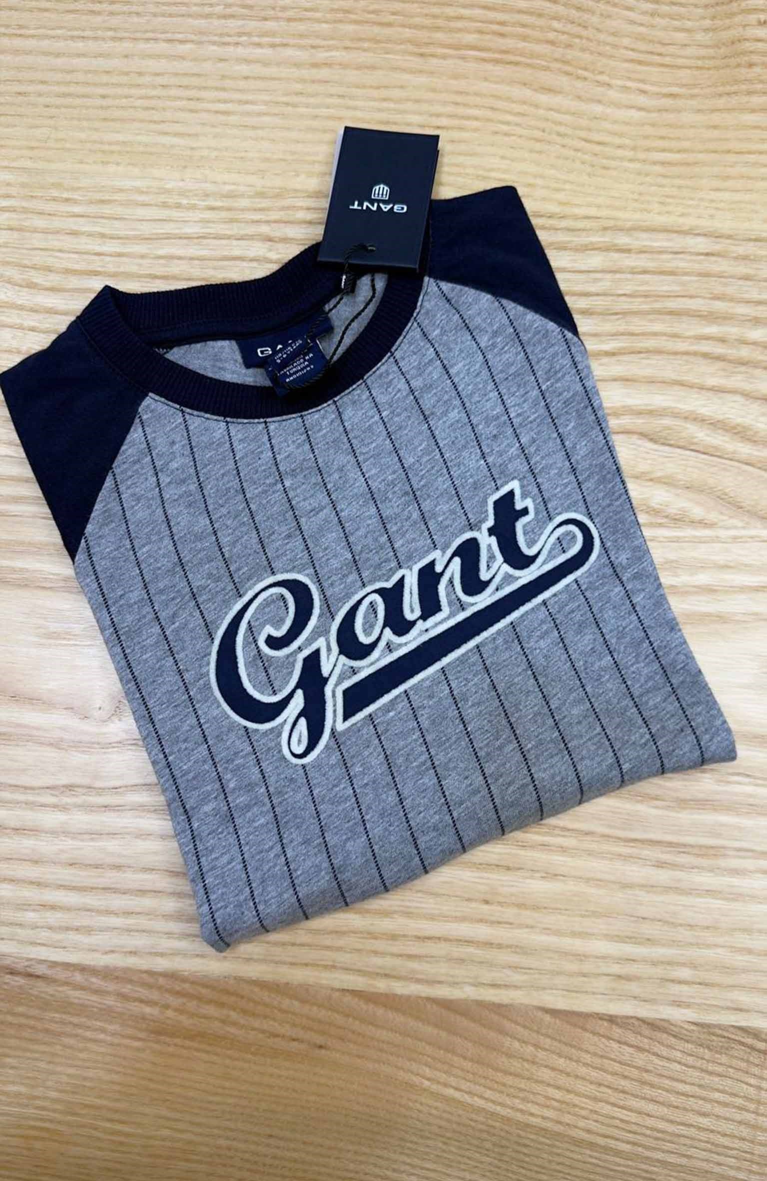 C2364 GNT BASKILI GRİ/LACİVERT UZUN KOL T-SHIRT