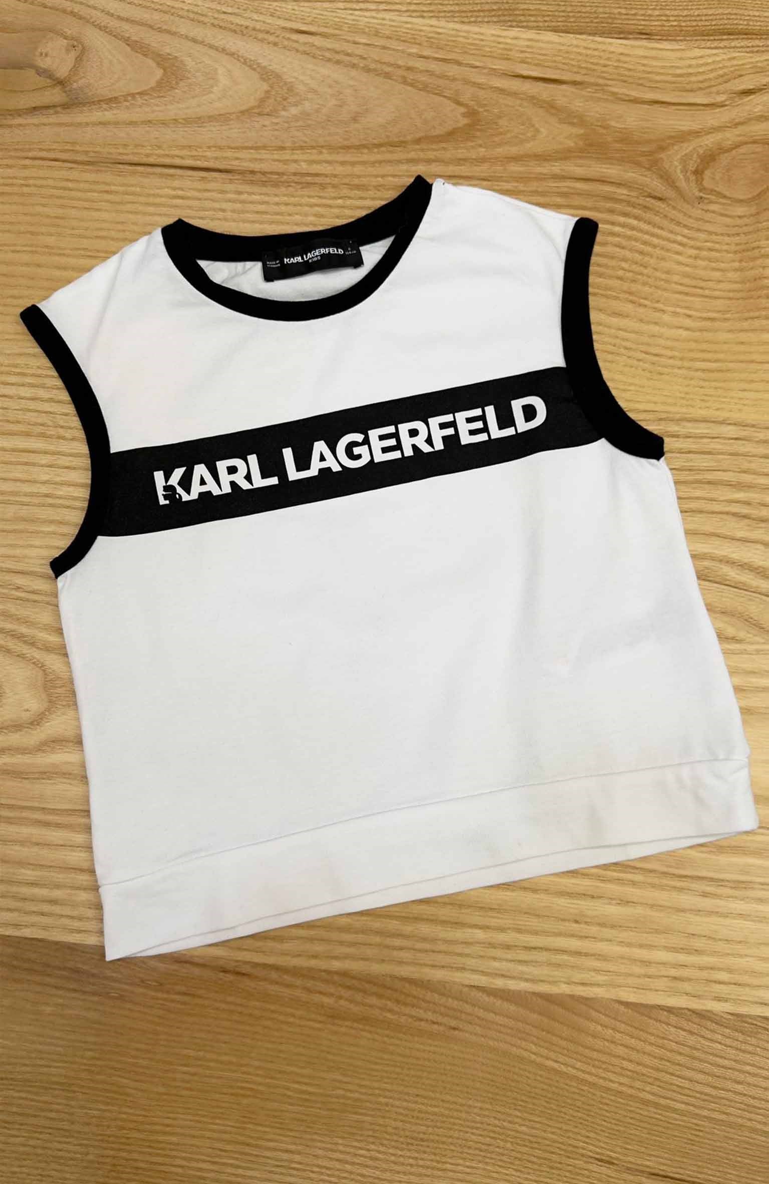 C2368 KARL L.SİYAH BİYE BASKI DETAYLI T-SHIRT