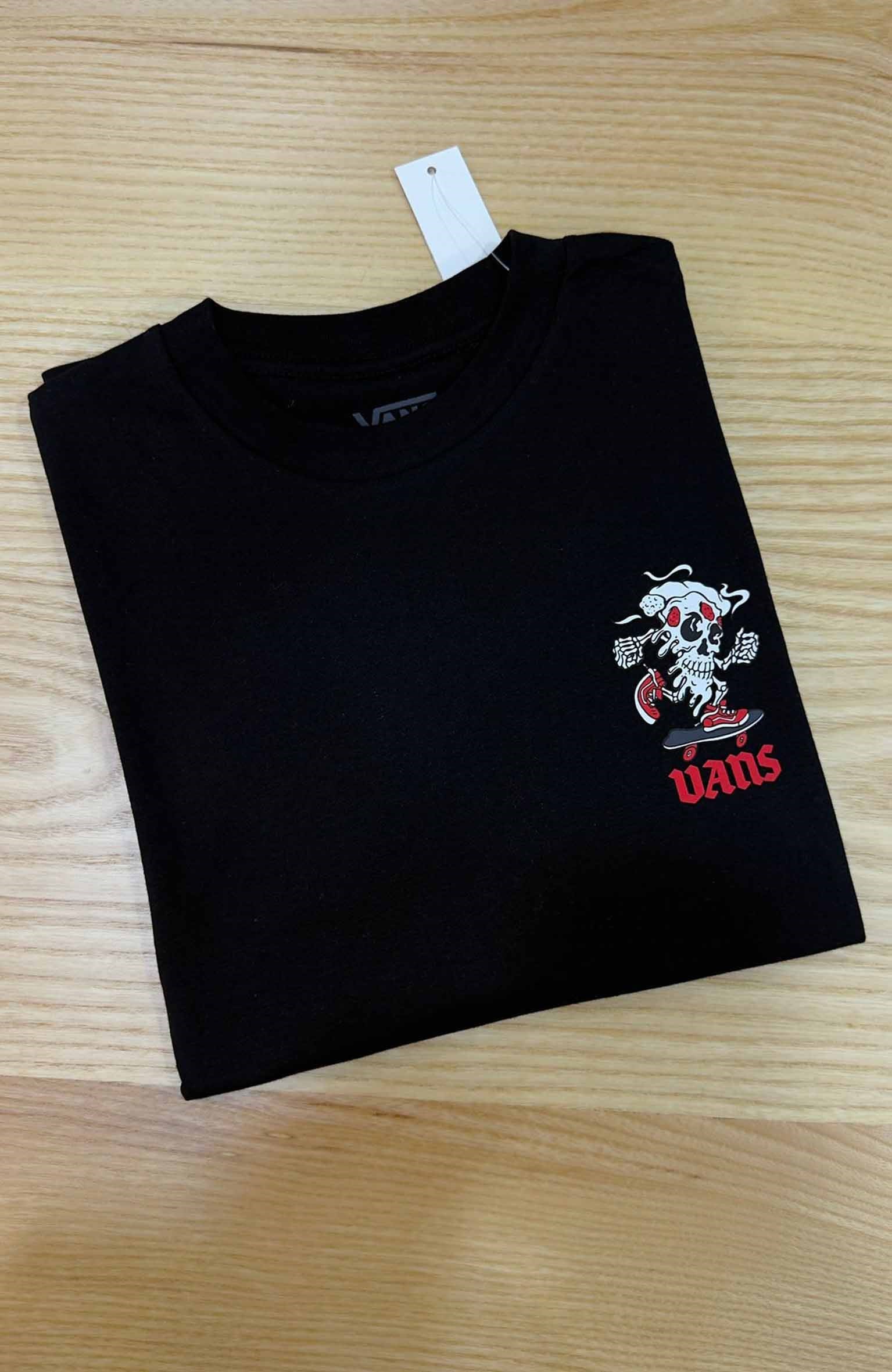 C2380 VNS ÖN/ARKA KURU KAFA BASKILI SİYAH T-SHIRT