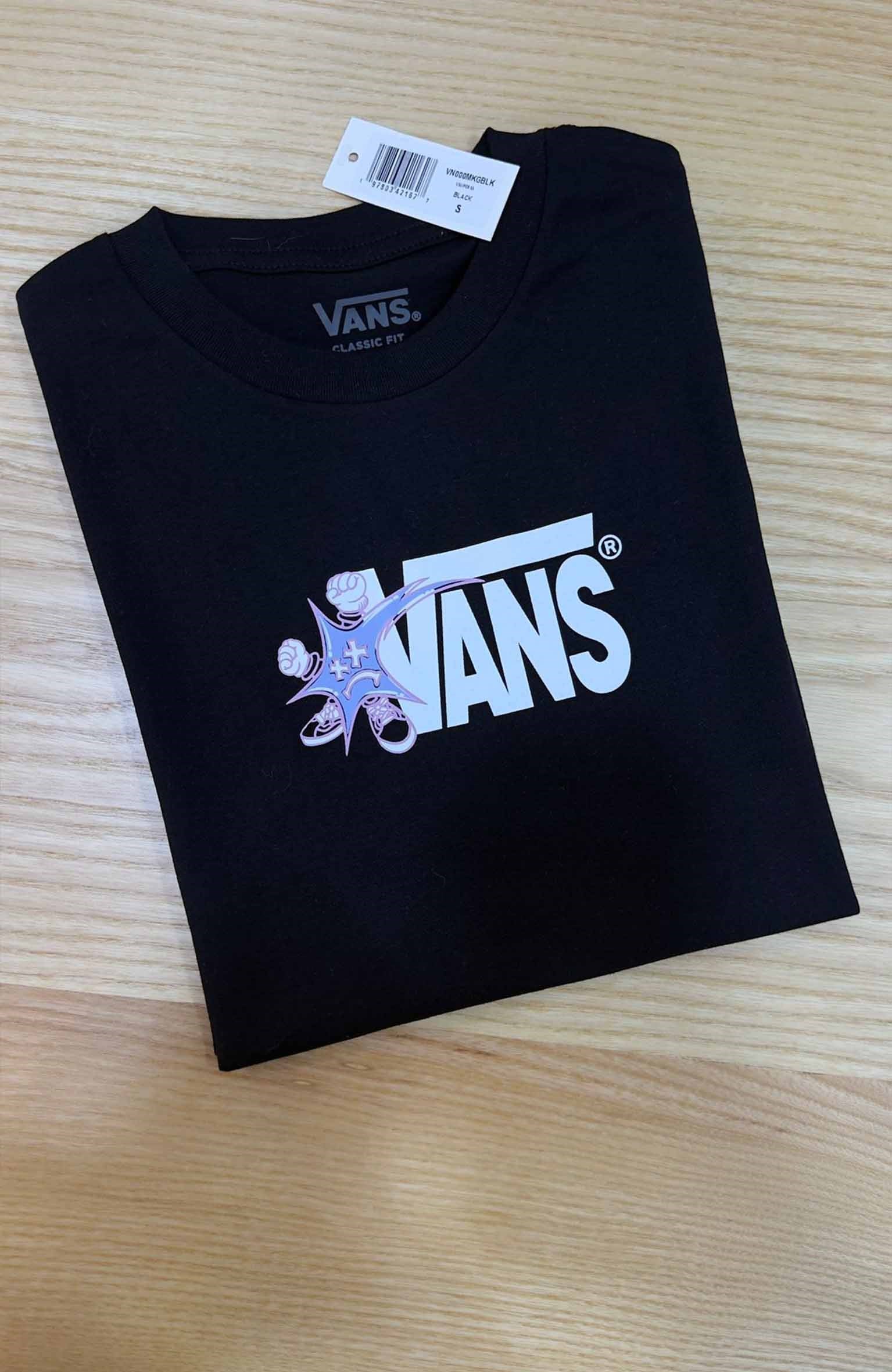 C2381 VNS BASKILI SİYAH T-SHIRT