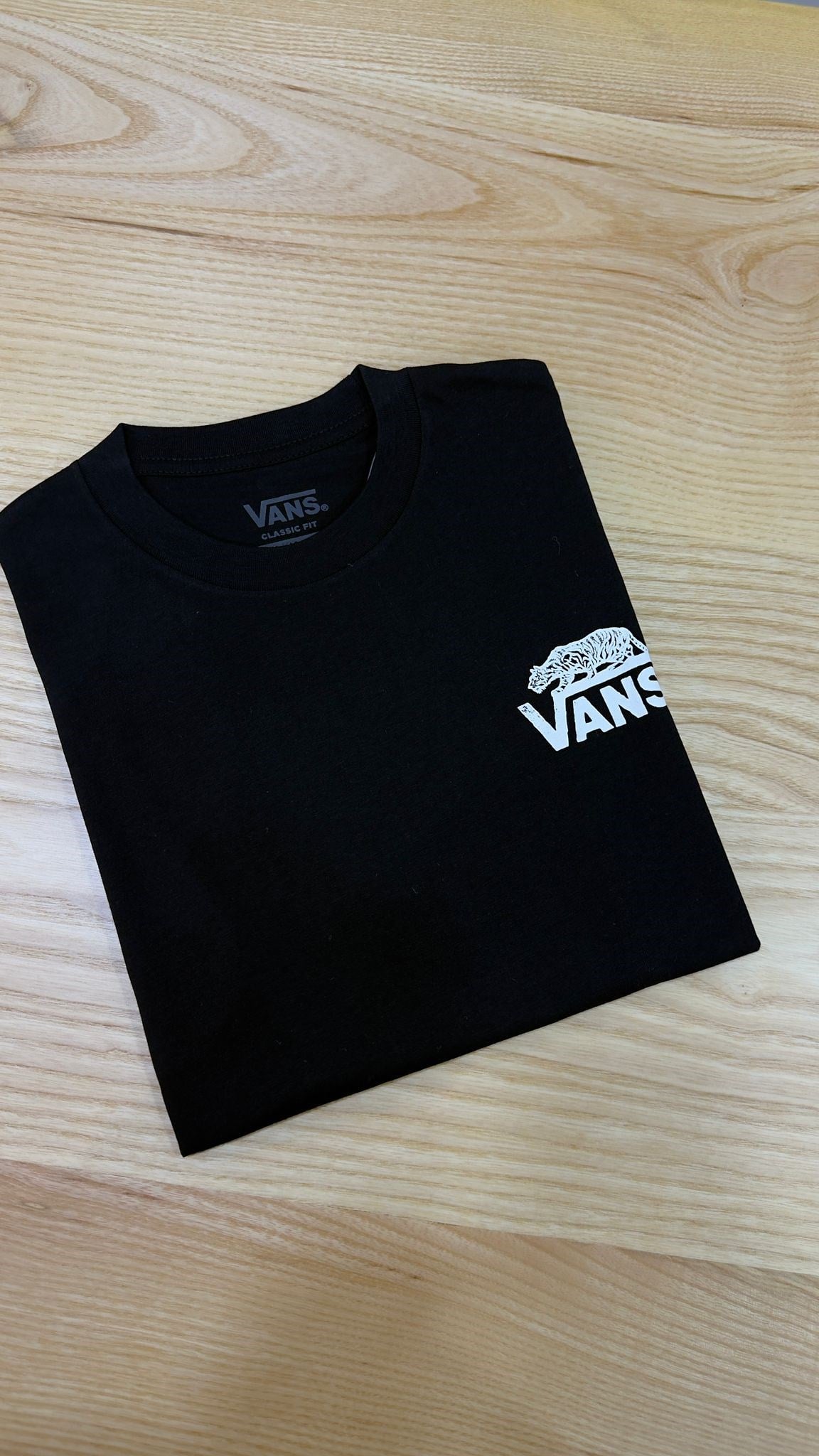 C2382  VNS ÖN/ARKA KAPLAN  BASKILI SİYAH T-SHIRT