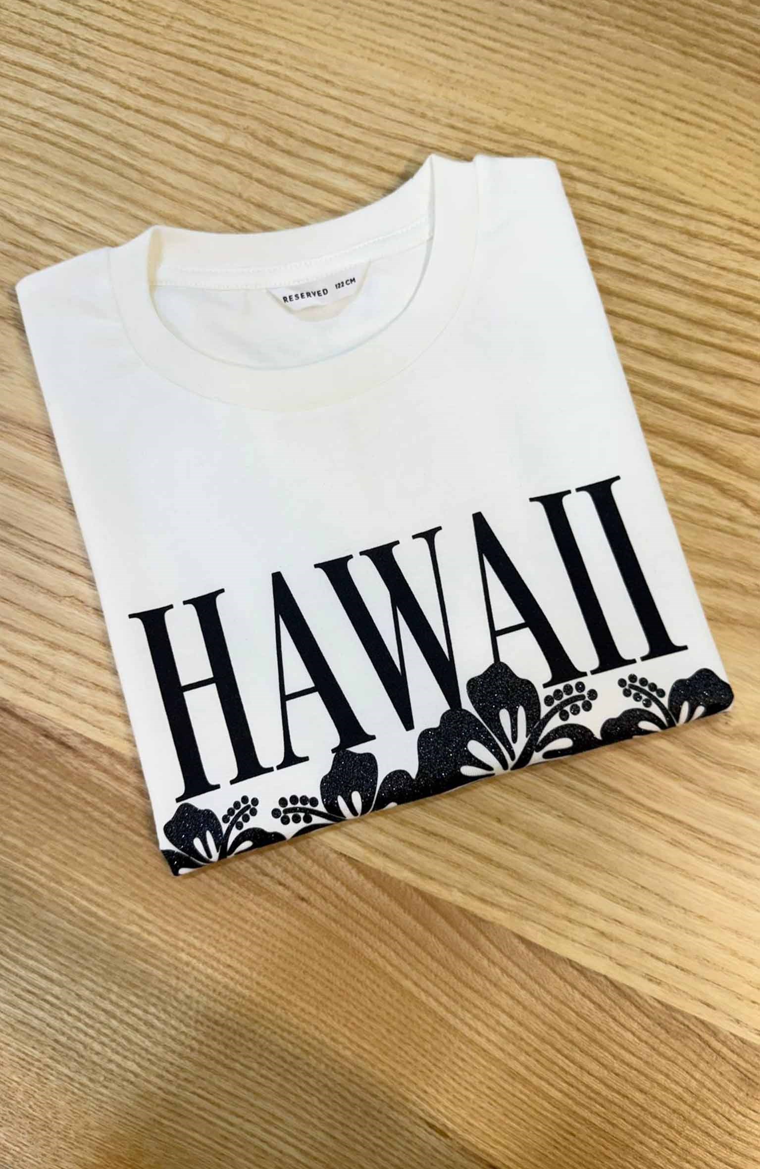 C2427 R.VED HAWAİ BASKILI KREM T-SHIRT